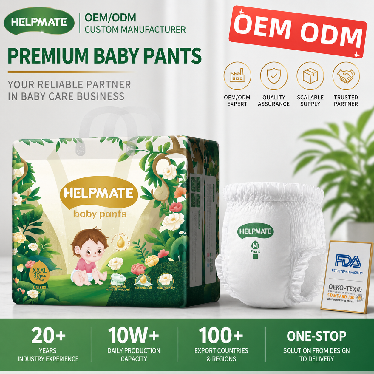 Pantalones de pañales para bebés de buena calidad pantalones de entrenamiento OEM ODM Nappies personalizados Pañal al por mayor