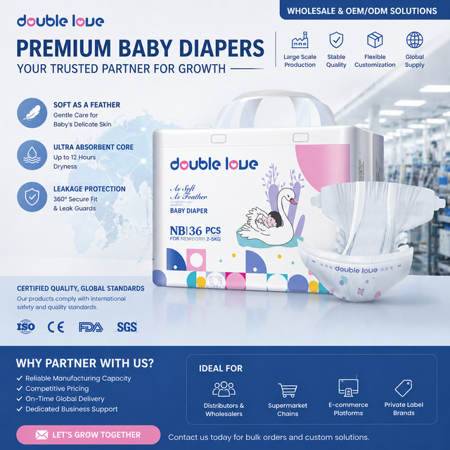 Mejor A Grade Double Love Nice Price Baby Diapers al por mayor